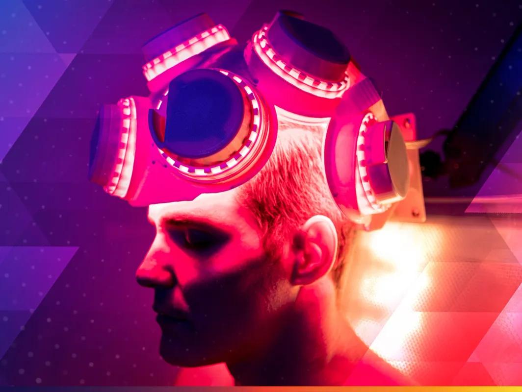 SunPower LED Transcranial PBM Helmet — product photo